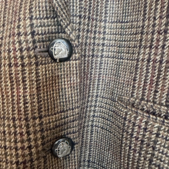 Equestrian Size 8 Ralph Lauren Brown Plaid Wool and Alpaca Blazer - Picture 2 of 8
